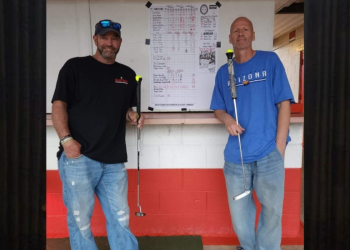 Pictured left, is Richard Miller, and right is Bryan Deal, after their record-setting performance.