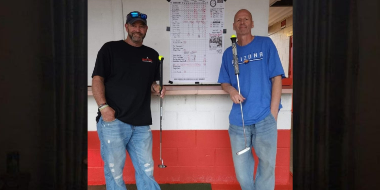Pictured left, is Richard Miller, and right is Bryan Deal, after their record-setting performance.